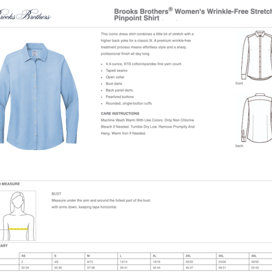 Brooks Brothers® Women’s Wrinkle-Free Stretch Pinpoint Shirt