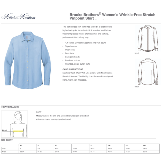 Brooks Brothers® Women’s Wrinkle-Free Stretch Pinpoint Shirt