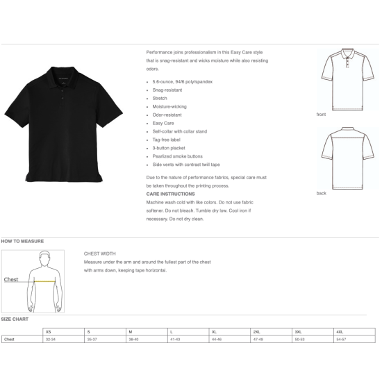 Mens Port Authority City Stretch Polo