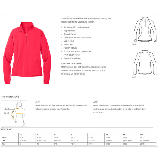 Ladies Sport-Tek Sport-Wick Stretch 1/4-Zip Pullover