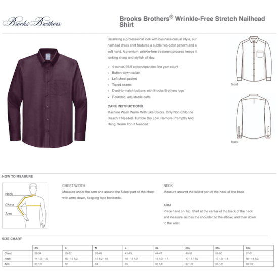 Brooks Brothers® Mens Wrinkle-Free Stretch Nailhead Shirt