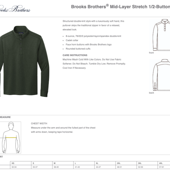 Brooks Brothers® Mid-Layer Stretch 1/2-Button