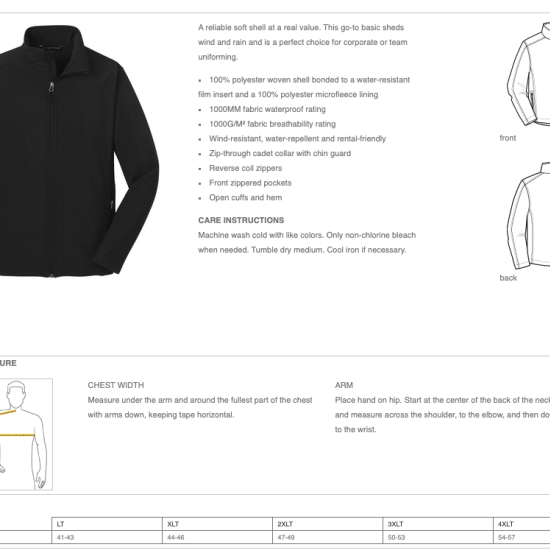 Port Authority® Core Soft Shell Jacket (Tall)