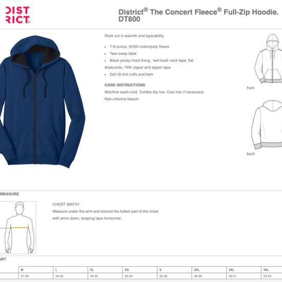  District ® The Concert Fleece ® Full-Zip Hoodie