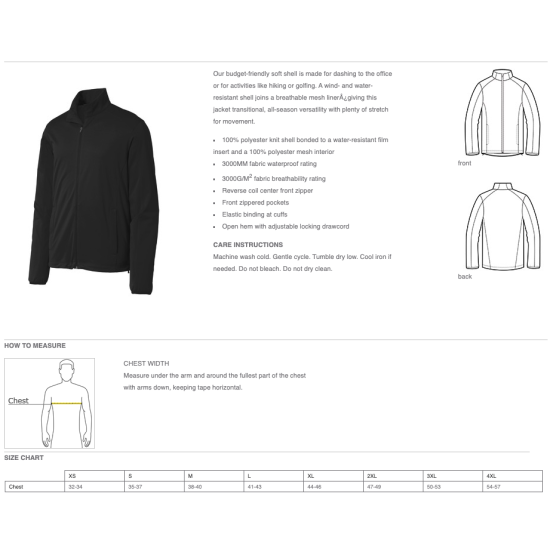 Mens Port Authority Active Soft Shell Jacket