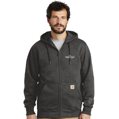 Black Carhartt Rain Defender Paxton Heavyweight Hooded Zip-Front Sweatshirt