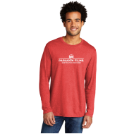 Red Heather Unisex Port & Company Tri-Blend Long Sleeve T-shirt